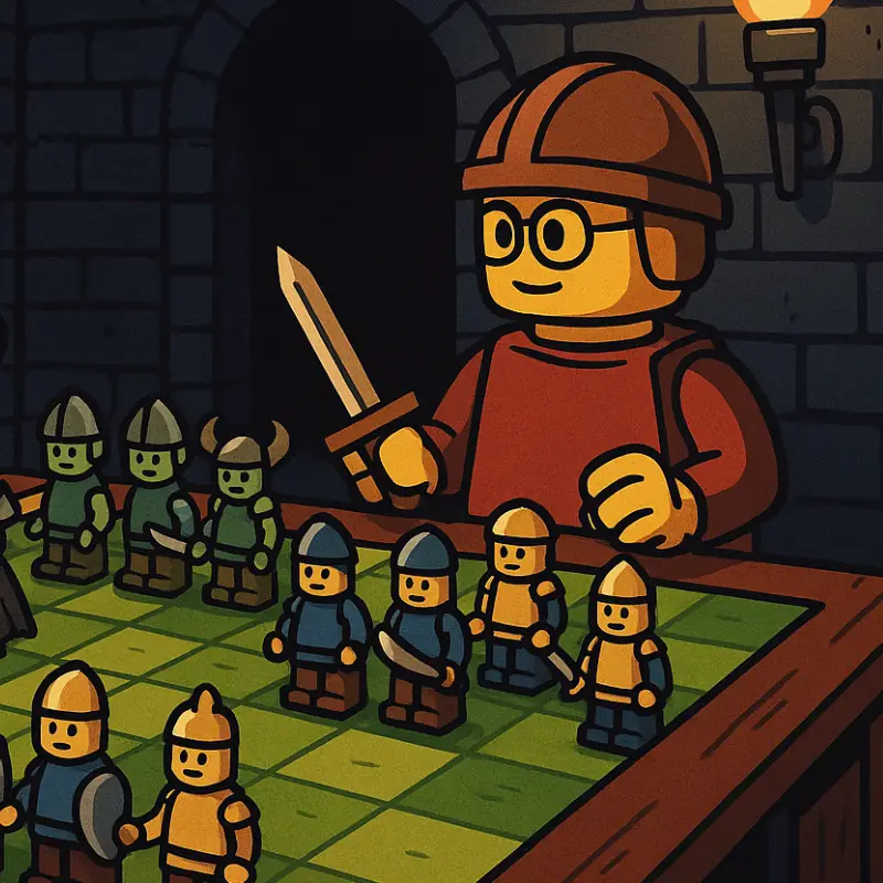 LEGO Fantasy-Schlacht als Tabletop Illustration – taktische Inspiration für Brickania