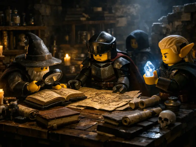 Brickania Magische Studie in einem mittelalterlichen Raum - Wissen und Forschung eine offene Überlegung