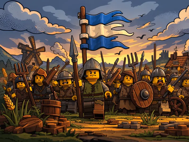 Die Bauerarmee von Brickania 12 Die Bauerarmee von Brickania bei Krieg um die Krone - das LEGO Tabletop Brettspiel