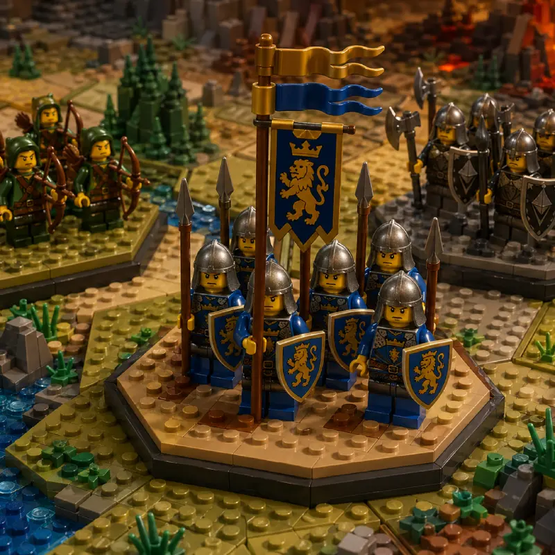 BrikCore - Epic LEGO fantasy battlefield scene