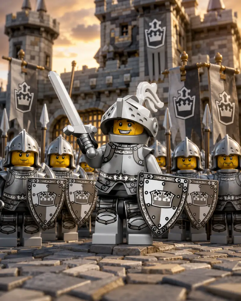 LEGO Grau-weiße Kronenritter aus der LEGO Minifiguren Sammelserie 9